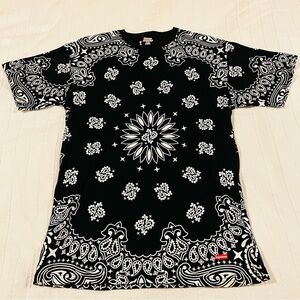 Supreme Black and White Paisley Short Sleeve Tee